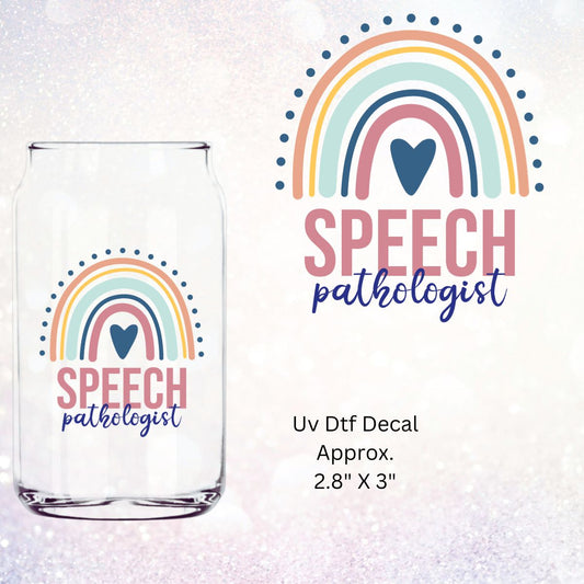 Uv Dtf  Decal Speech Pathologist Boho Rainbow