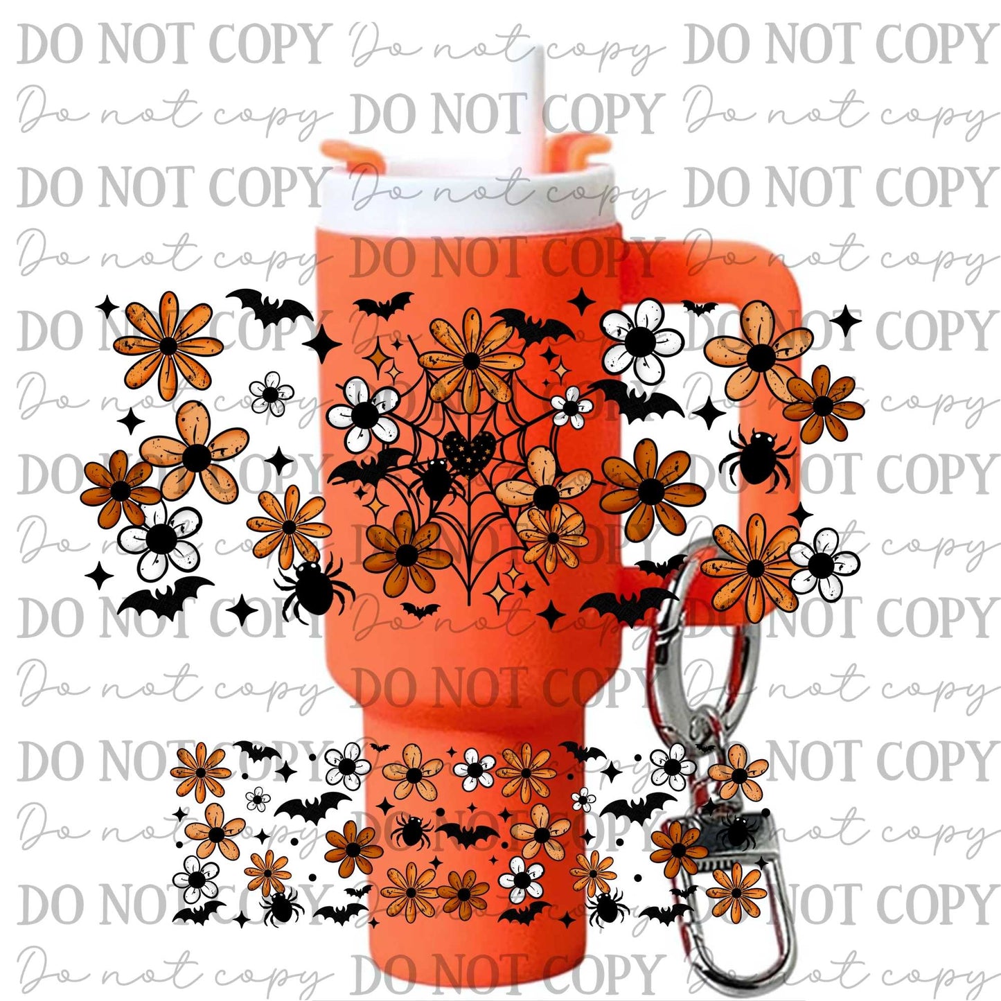 Floral Spider Web Uv Dtf Wrap For Mini Tumbler Keychains