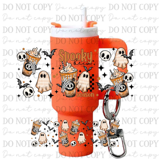 Spooky Brew Season Uv Dtf Wrap For Mini Tumbler Keychains