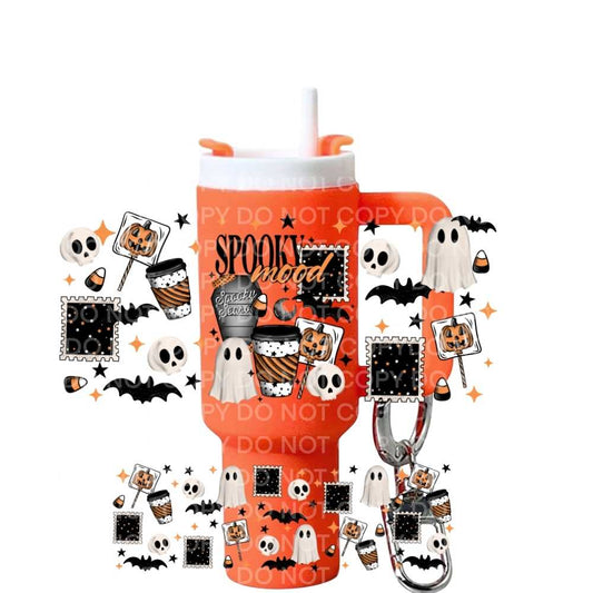 Spooky Mood Uv Dtf Wrap For Mini Tumbler Keychains