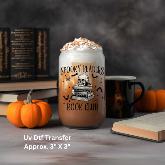 UV Dtf Decal Spooky Readers Book Club  | Double Sided | Halloween