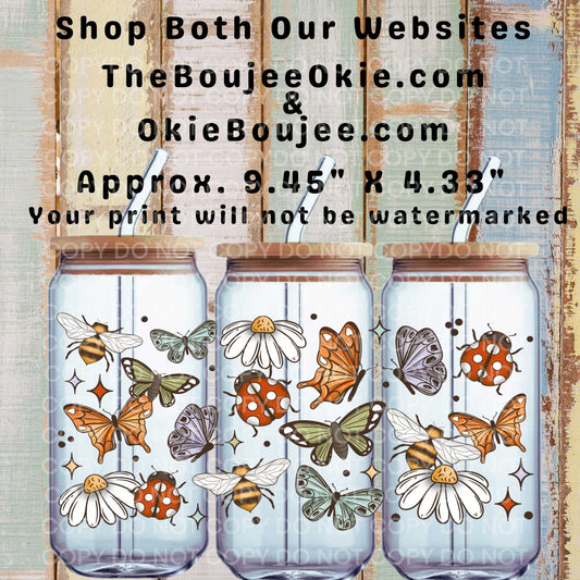 Ladybugs & Butterflies Double-Sided UV DTF Wrap