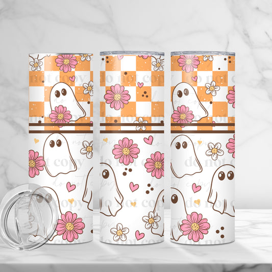 Spring Ghostie 20oz Skinny Tumbler Sublimation Print