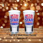Time To Get Star Spangled Hammered Uv Dtf Decal Set of 2 Shot Glass Decals