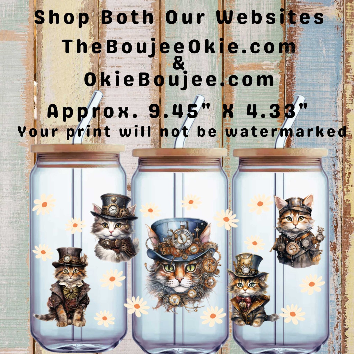 Steampunk Cats Double Sided Uv Dtf Wrap