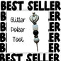 Fancy Beaded Glitter Poker Tool-Stethoscope Heart