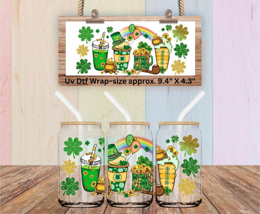 Uv Dtf Wrap St Patty's Coffees  St Patrick's Day Design