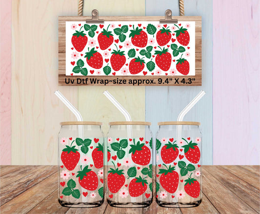 Uv Dtf Wrap Strawberry Patch | Double Sided