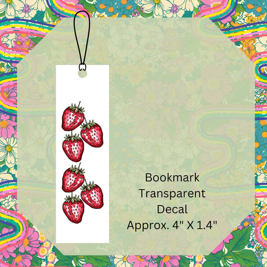Strawberries Single-Sided UV DTF Bookmark Decal