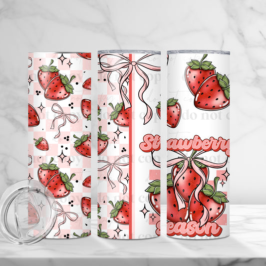 Strawberry Season 20oz Skinny Tumbler Sublimation Print