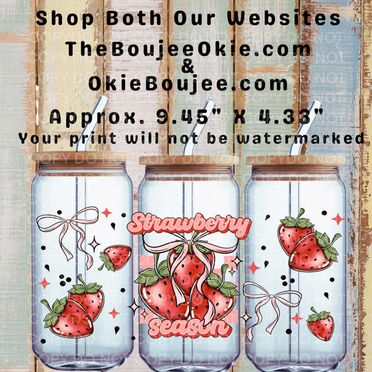 Strawberry Season Double-Sided UV DTF Wrap