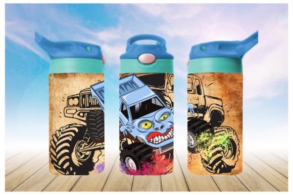 Monster Trucks 12oz Tumbler Sublimation Print | Kids