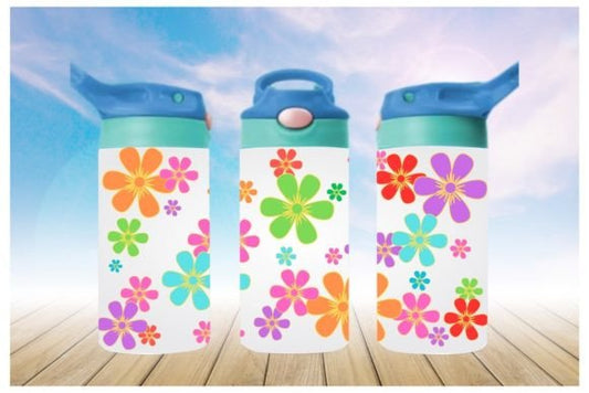 Groovy Flowers 12oz Tumbler Sublimation Print | Kids