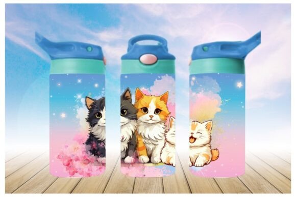 Kitty Cats 12oz Tumbler Sublimation Print | Kids