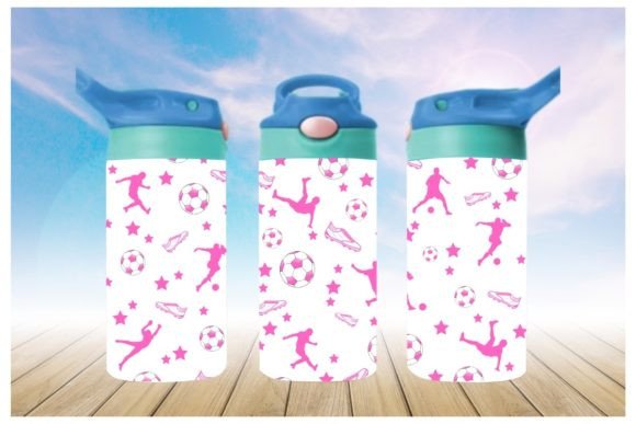 Soccer In Pink 12oz Tumbler Sublimation Print | Kids