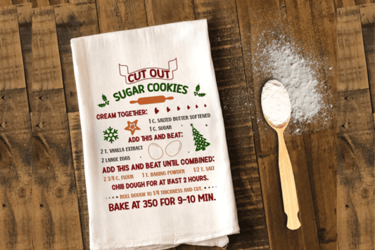 Sugar Cookie Recipe Towel Sublimation Print