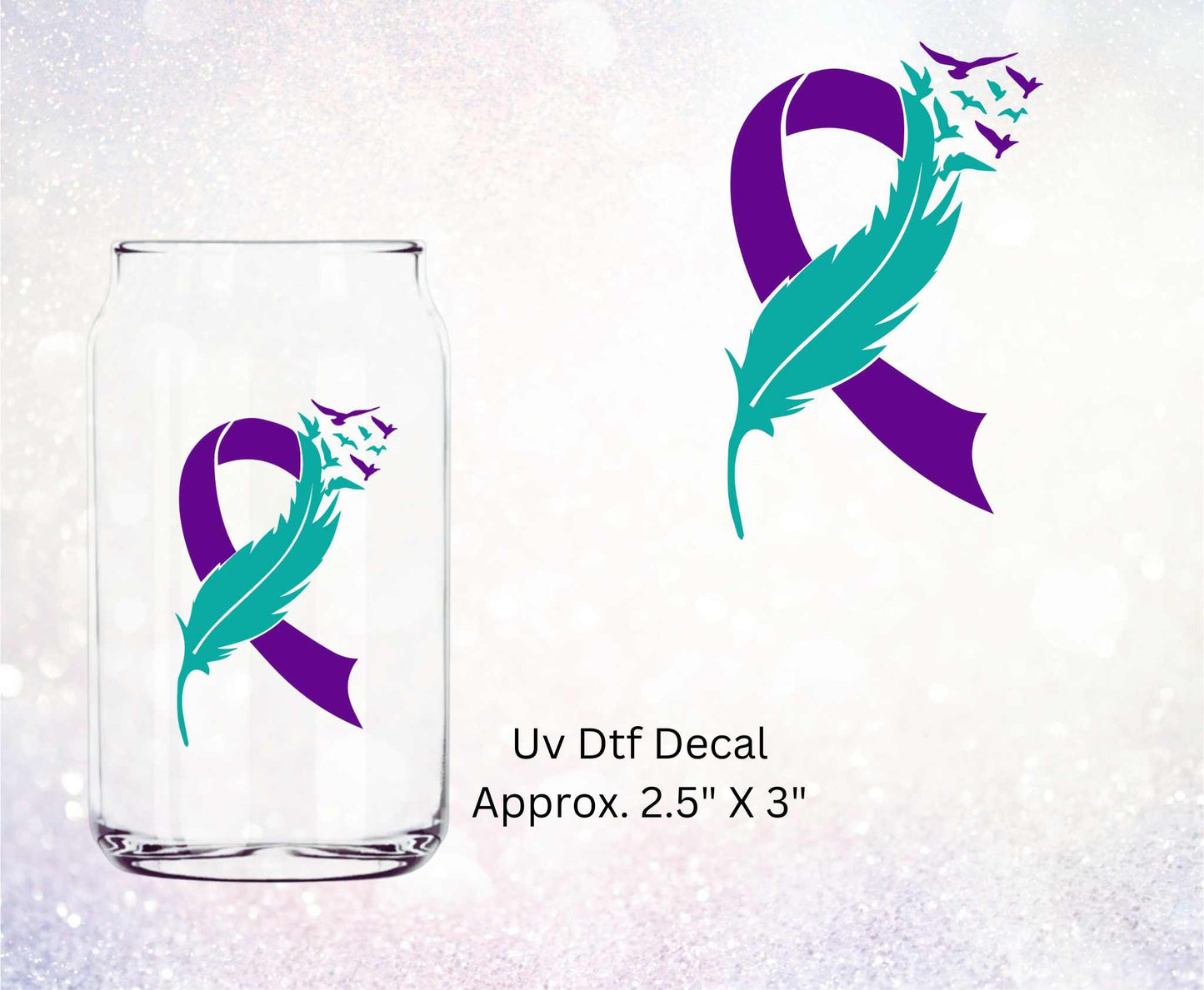 Uv Dtf Decal Suicide Prevention Awareness Ribbon