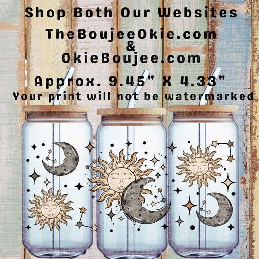 Sun & Moon Double-Sided UV DTF Wrap