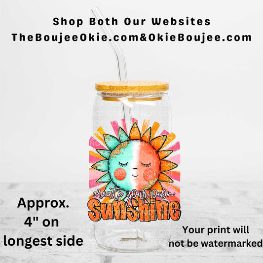 Create Your Own Sunshine Uv Dtf Decal Double Sided