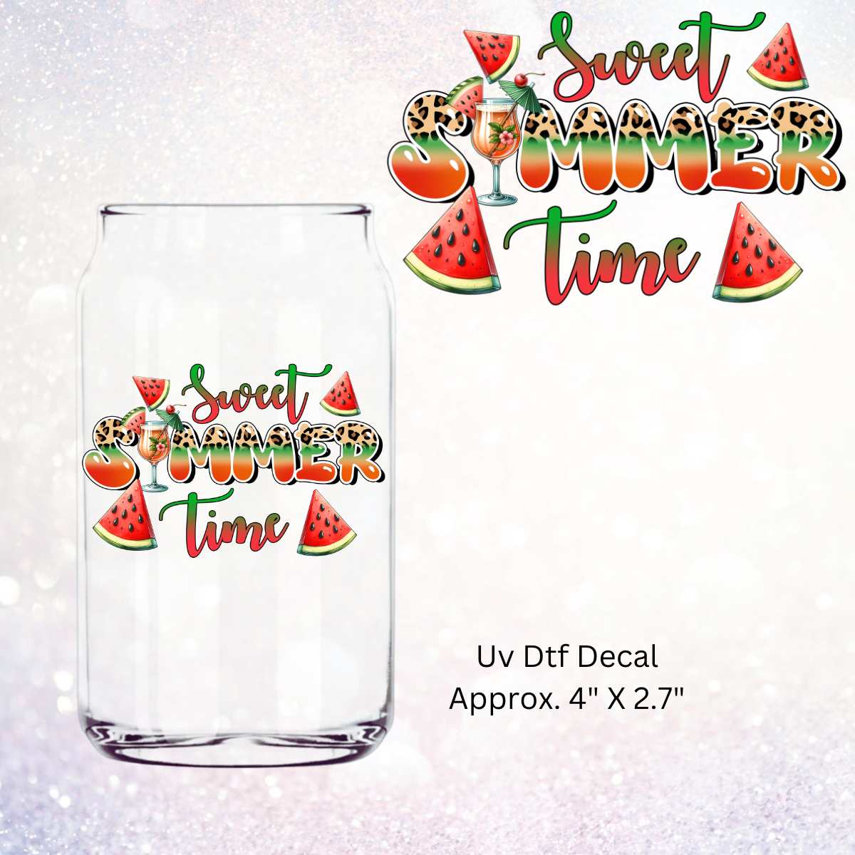 Uv Dtf Decal Sweet Summer Time Watermelon