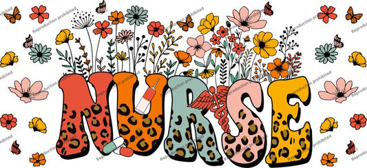 Nurse Uv Dtf Wrap Fall Florals