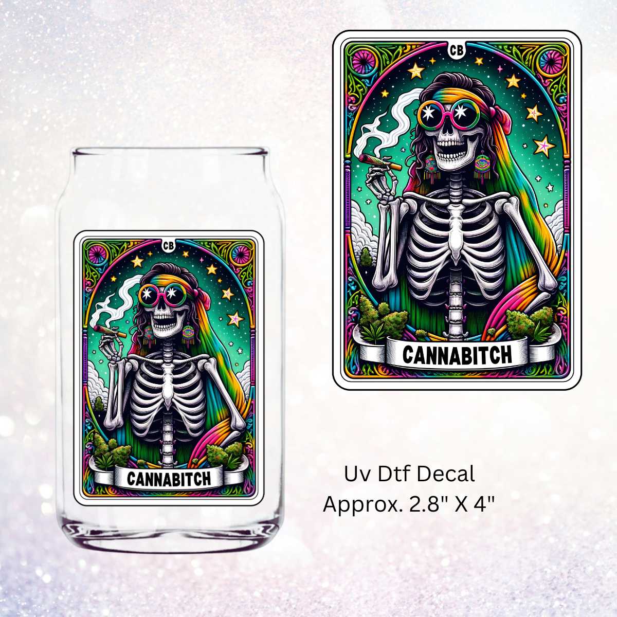 Uv Dtf Decal Tarot Card Cannabitch | 420