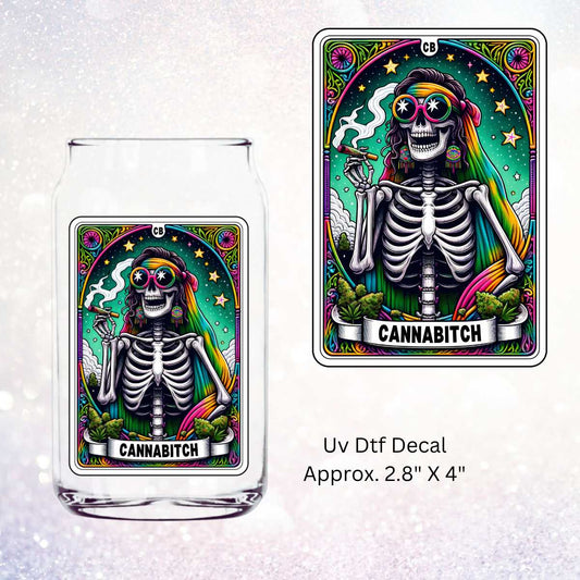 Uv Dtf Decal Tarot Card Cannabitch | 420