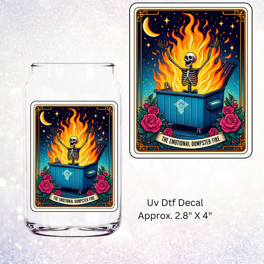 Uv Dtf Decal Tarot Card The Emotional Dumpster Fire
