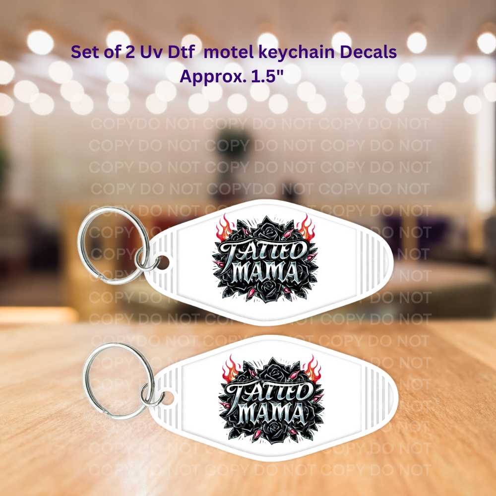 Tatted Mama  Motel Keychain Decals Set of 2