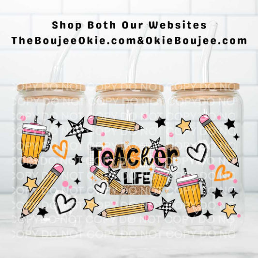 Teacher Life Uv Dtf Wrap Double Sided