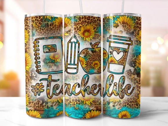 Teacher Life 20oz Skinny Tumbler Sublimation Print