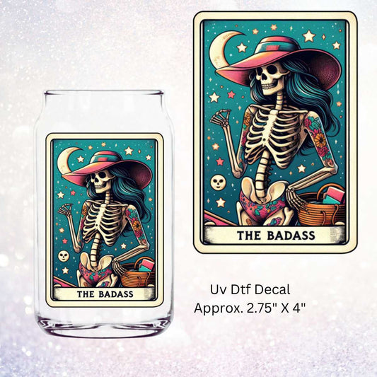 The Badass Tarot Card Double-Sided UV DTF Decal