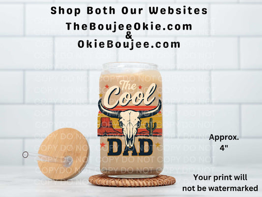 The Cool Dad UV DTF Decal Double Sided