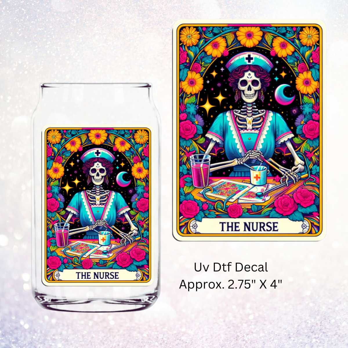 The Nurse Tarot Card Double-Sided UV DTF Decal