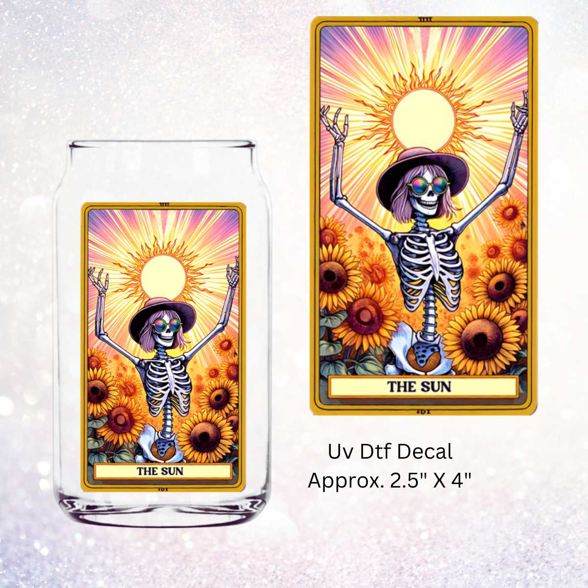 The Sun Tarot Card Double-Sided UV DTF Decal