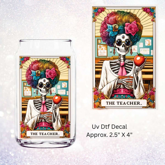 The Teacher Tarot Card Double-Sided UV DTF Decal