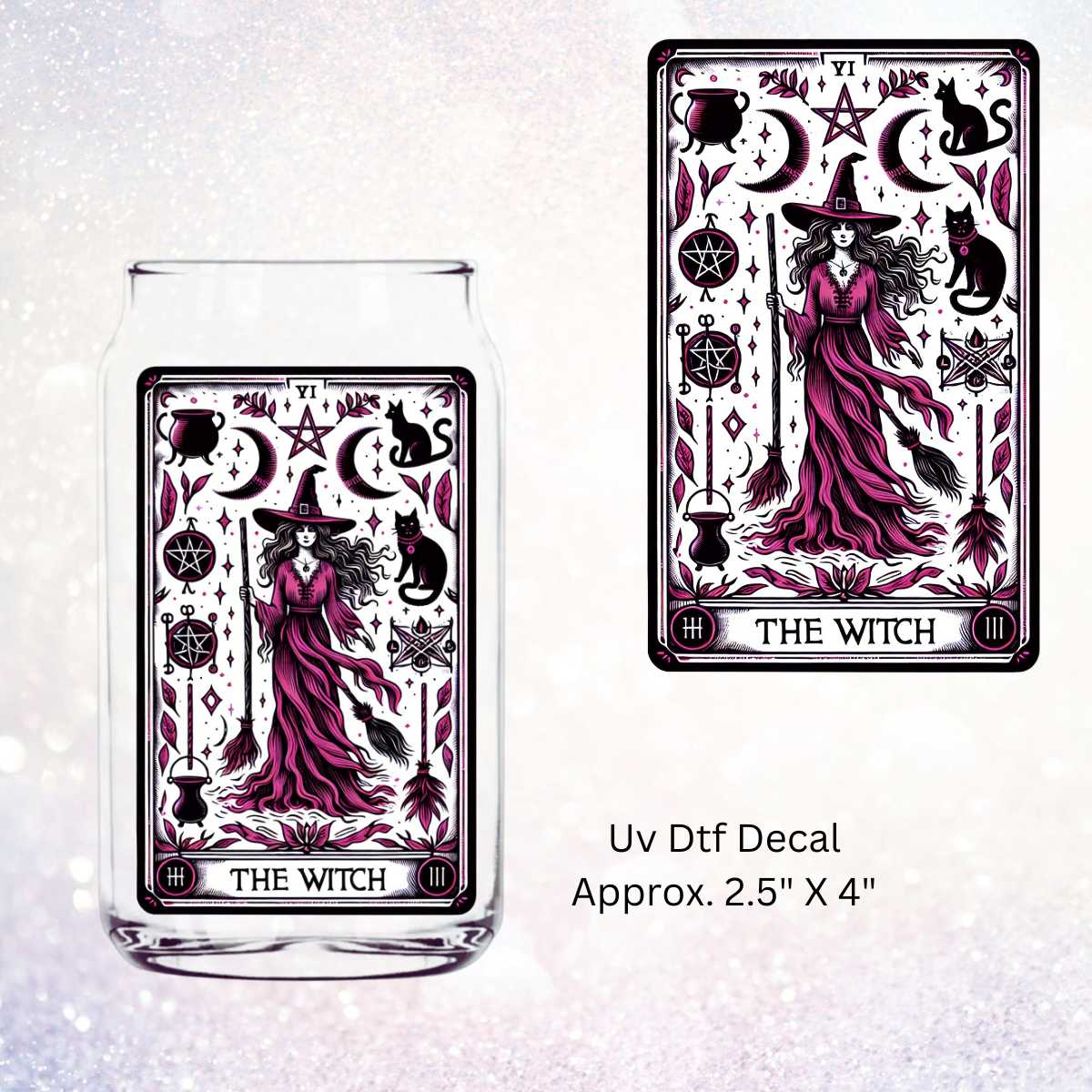 The Witch Tarot Card Double-Sided UV DTF Decal