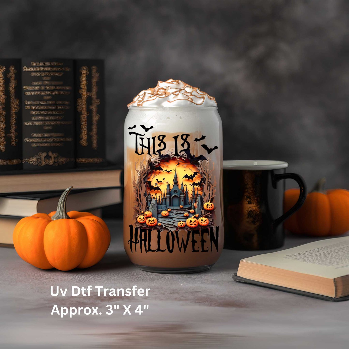 UV Dtf Decal This Is Halloween Haunted House | Double Sided Halloween