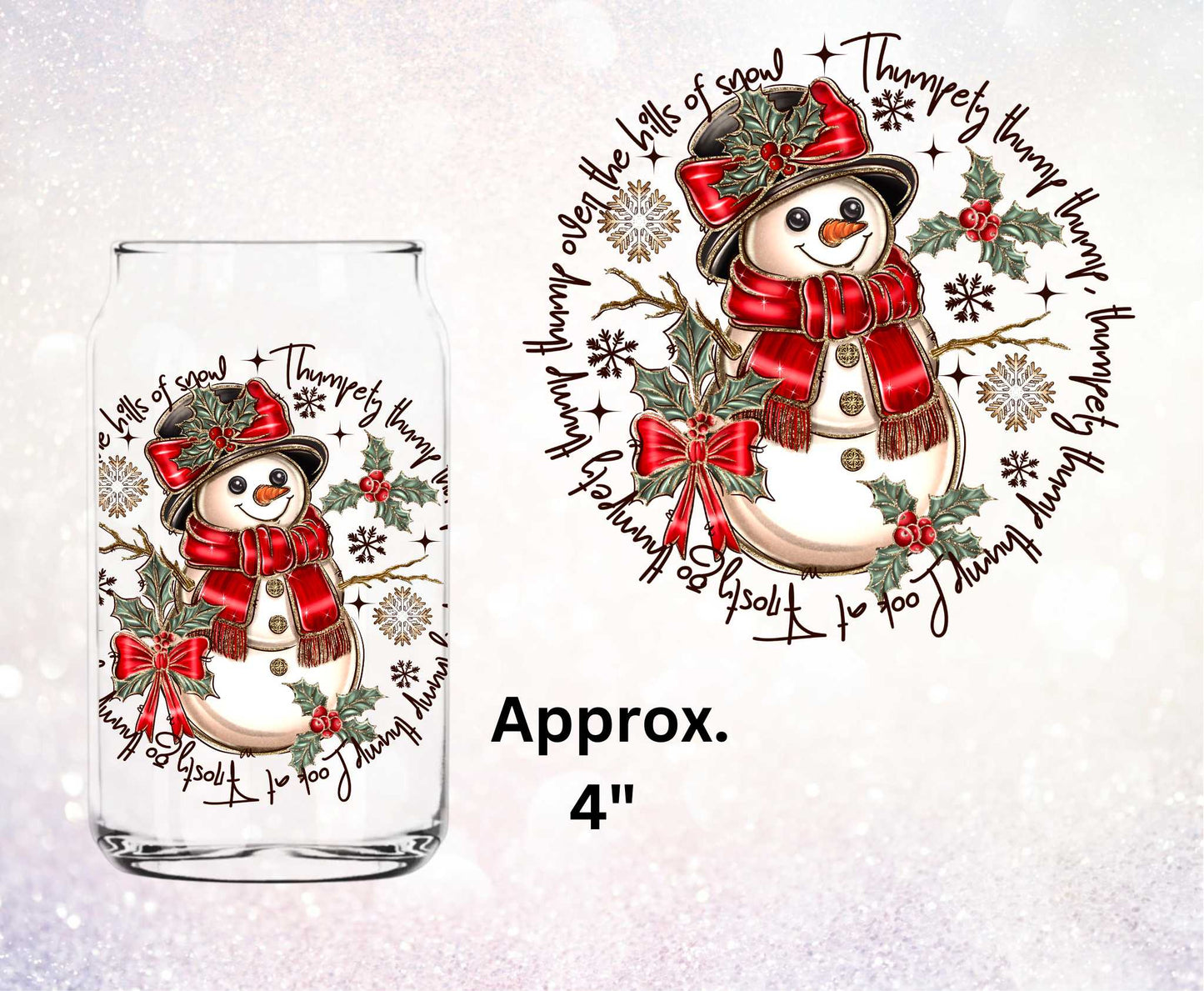 Thumpety Thump Thump Snowman UV DTF Decal  | Christmas