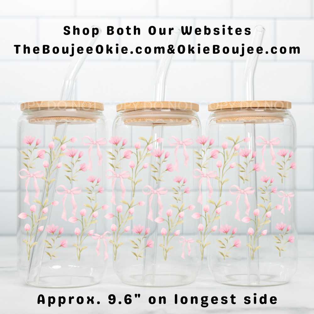 Tiny Pink Flowers & Bows Uv Dtf Wrap Double Sided