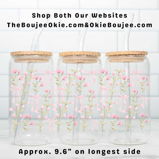 Tiny Pink Flowers & Bows Uv Dtf Wrap Double Sided