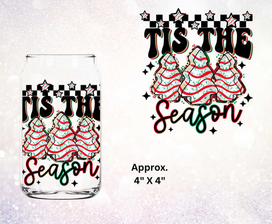 Tis The Season Christmas Tree Cakes Double-Sided UV DTF Decal