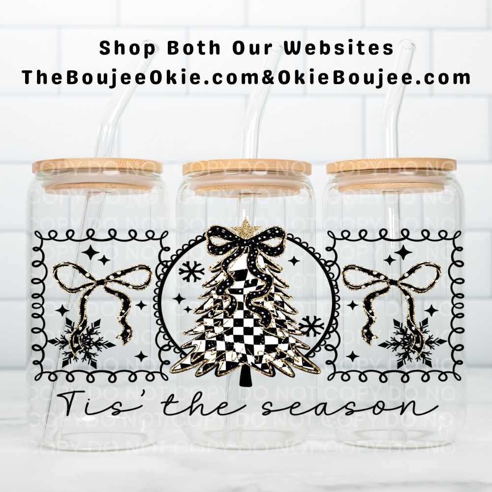 Tis The Season Checkered Christmas Tree Uv Dtf Wrap