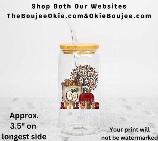 Tis The Season For Apple Cider UV DTF Decal Double Sided