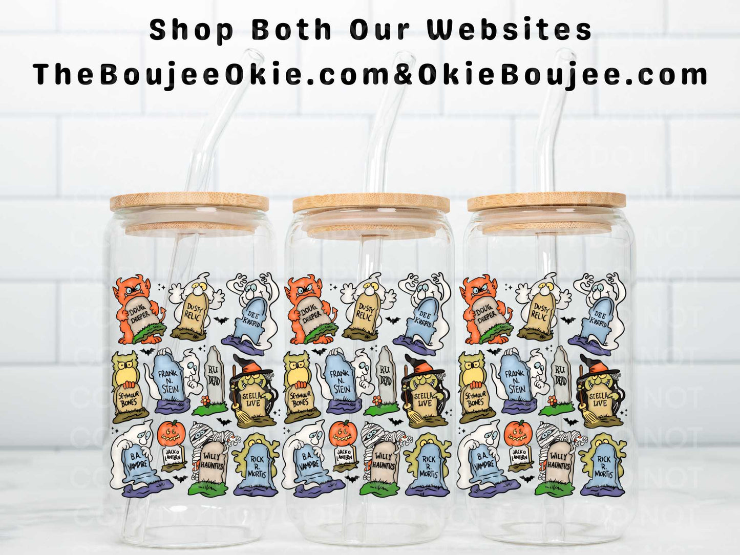 Cute Funny Tombstones Double Sided Uv Dtf Wrap