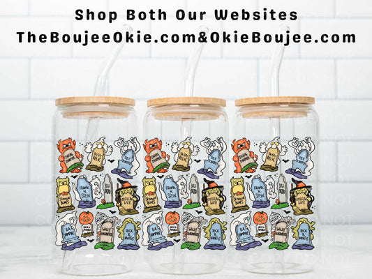 Cute Funny Tombstones Double Sided Uv Dtf Wrap