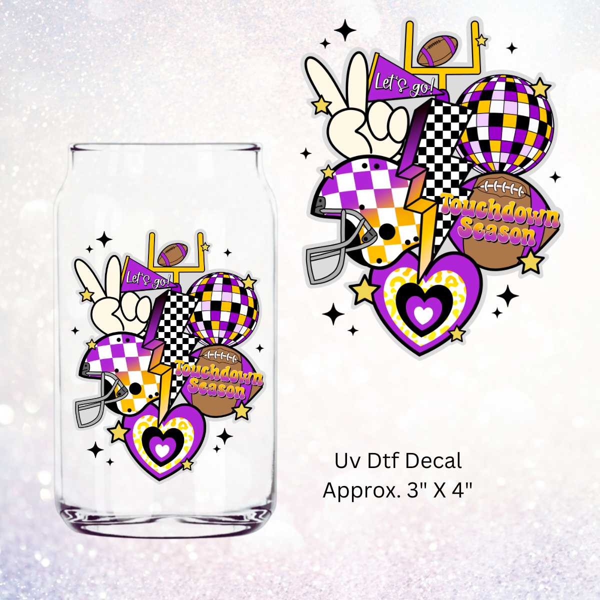 Touchdown Season Purple Double Sided Uv Dtf Decal