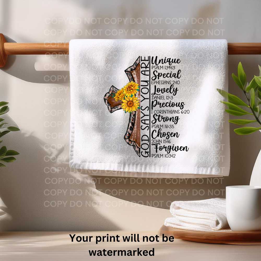 God Says You Are Towel Sublimation Print