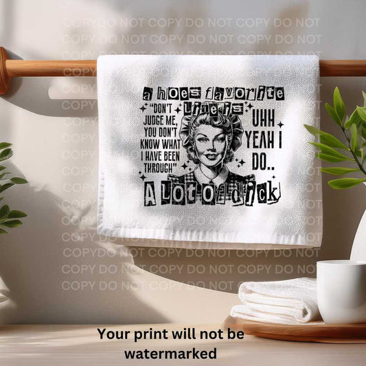 A Hoe's Favorite Line Towel Sublimation