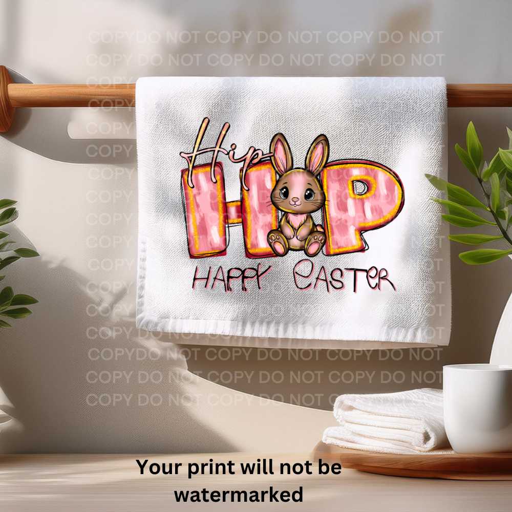 Hip Hop Happy Easter Towel Sublimation Print